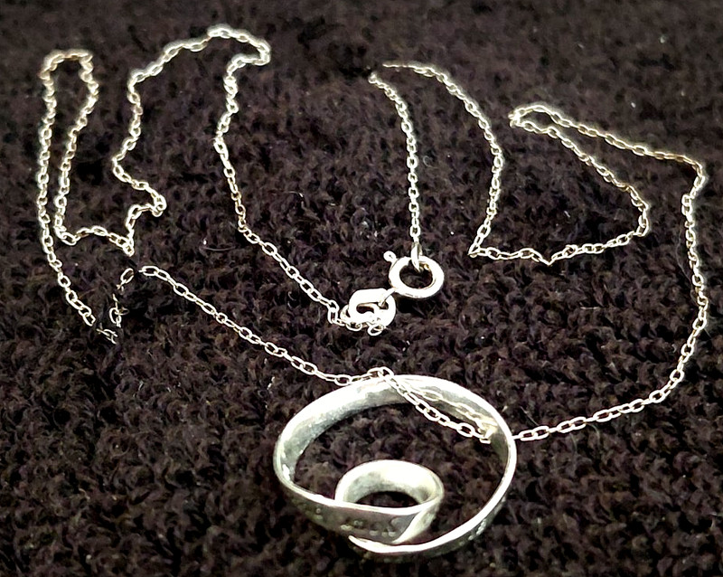 Sterling silver 925 Double Mobius "Love" Necklace