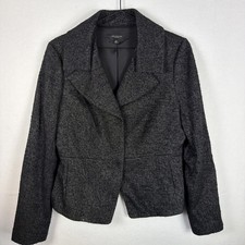 Ann Taylor Blazer Tweed Crop Jacket Size 10 Career Office three Button