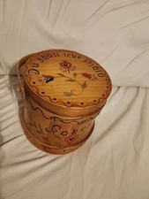 Firkin Sugar/flour bucket vintage comes with a lid.  Scandinavian.  