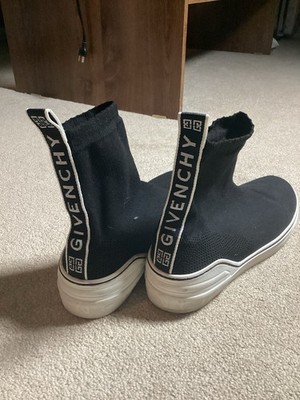 Givenchy Black/White Knit Fabric George V Slip On Mens Sneakers Sz 44/11