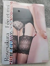 Rose Sakura Ladies Black Color 6 Strap Suspender Belt Vintage Style Garter 8383