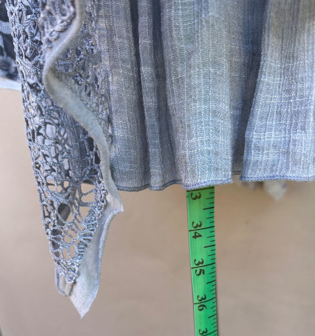 Gray Crochet Patchwork Tunic Top L Lagenlook Boho… - image 12