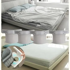 4PCS Lock Sheet Holders Keep Sheets Tight Heavy Duty Straps Fit All Mattresses.