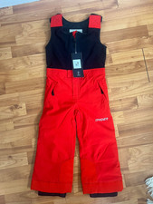 NWT Spyder Boys Girls Expedition Snow Pants Ski Bibs Volcano Red Size 5. H10