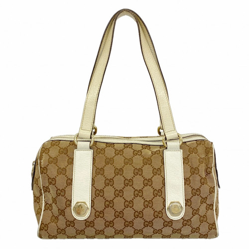 Gucci GG Canvas Handbag 152457 Beige Brown White Champagne Women's GZl1j4y4
