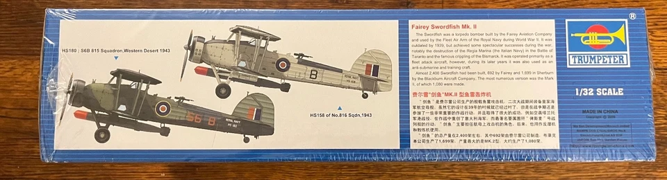 Trompetista Fairey Swordfish Mk. 1/32 Torpedo británico de la Real Fuerza Aérea II SELLADO Foto 2 de 4