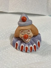 Clown Figurine Red Nose Big White hat eyes closed Enesco #AW3 1985 sleepy clown