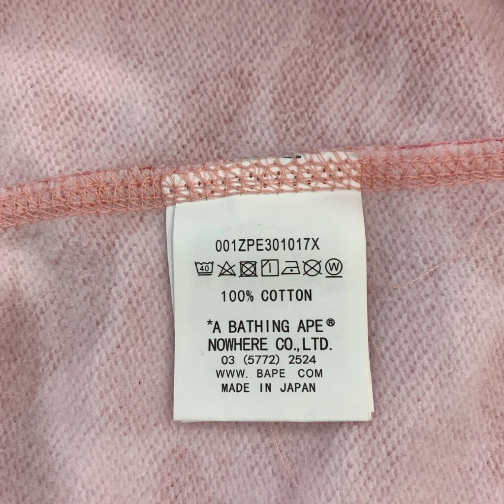 A BATHING APE (BAPE) Felpa con Cappuccio Made In Japan A Bathing Ape Shark Sarcamo Rosa Uomo Xl Usata S