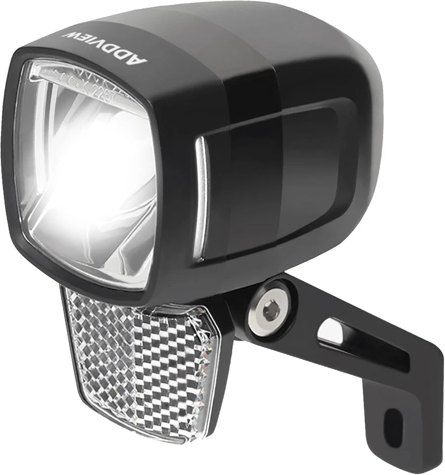 Fahrradlicht Dynamo 80 Lux LED Frontlich mit Reflektor Frontlampe Scheinwerfer - Bild 1 von 4