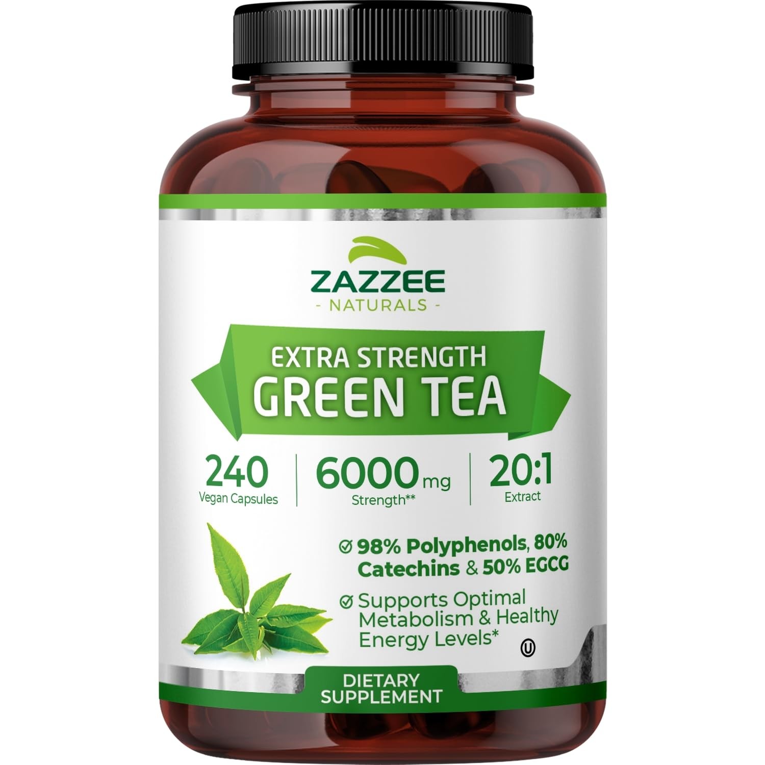 20:1 Extract, 6000 Mg Strength, 50% Egcg, 240 Capsules