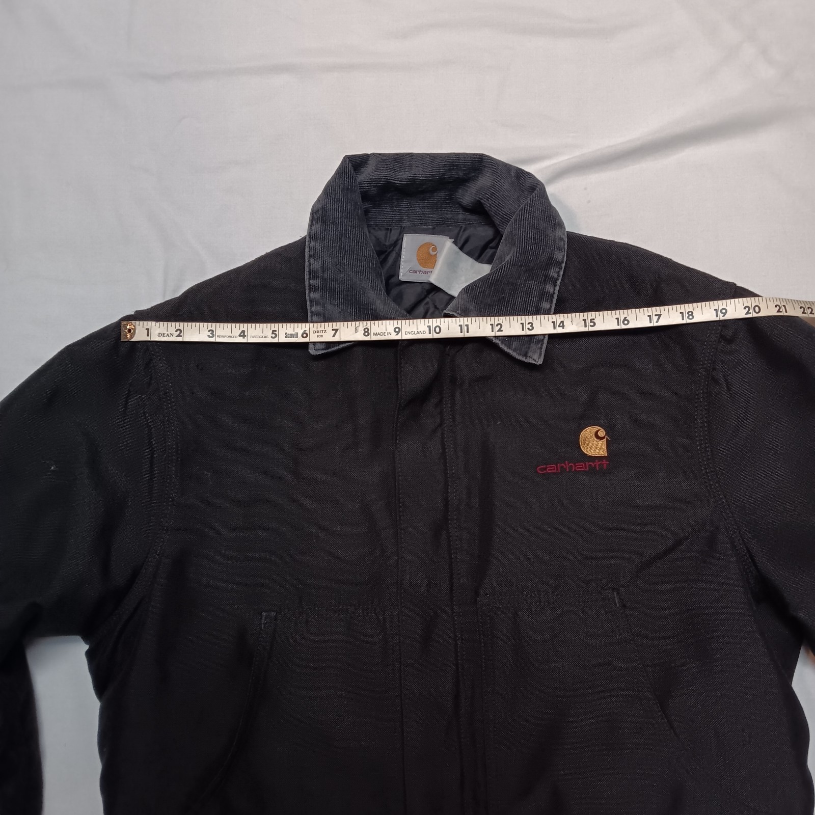 Carhartt J20 BLK Jacket Mens M Regular Arctic Quilt Lined USA Spellout Vintage thumbnail 3