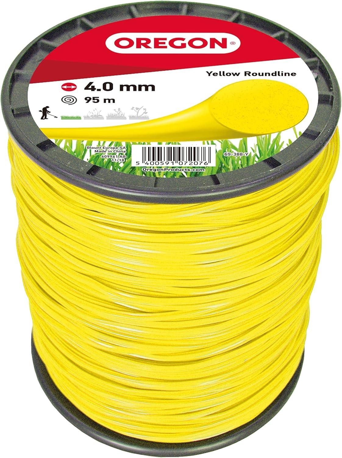 Oregon Yellow Round Strimmer Nylon Line 4.0mm x 95m Multipurpose