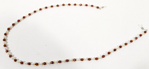 Eyeglass Strap Chain Glasses Holders Around Neck Red White Beaded Sunglasses