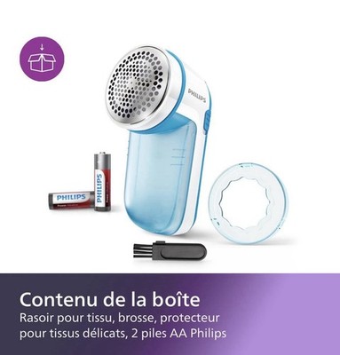 Philips GC026 Anti-Blut-Rasierer 3 Klingen Textil Kleidung Farbe Blau Weiß