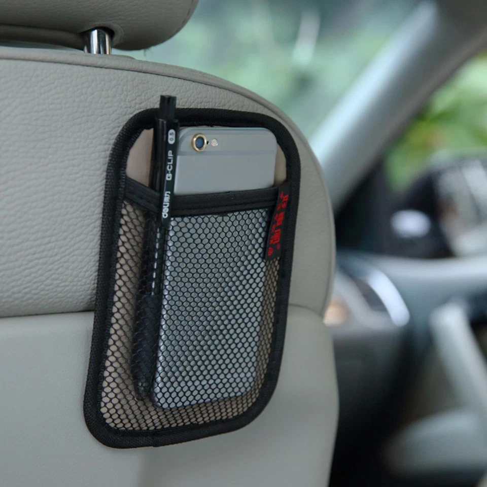 HOT!Car Air Vent Mobile Phone Mesh Holder Pocket Debris Storage Organizer Bag - Image 3 of 4
