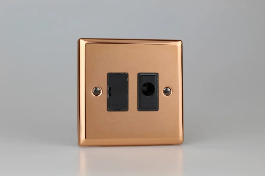 Fused Spur Copper + Flex Outlet Urban Polished Black Insert Varilight XY6UFOB.CU