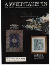 Viceroy Rich Lights Sweepstakes Excalibur Picasso 3 page print Ad 1979