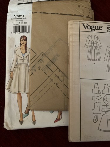Vogue 8211 Misses Dress Coat Sewing Pattern Sz 12 14 16 Fit Flare UC FF Yr 2006 - Picture 6 of 6