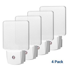DEWENWILS Plug-in LED Night Light Bathroom Nightlights With Light Sensor 4Pack