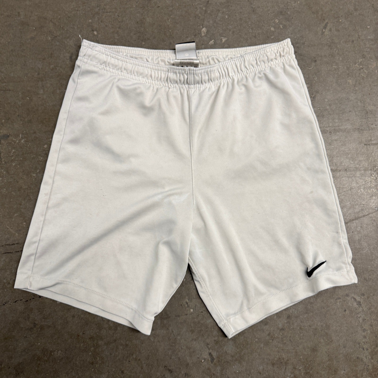 Nike Mens Dri-FIT Athletic Basketball Shorts Grey White Swoosh Small S