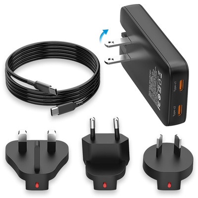 Efiiiap 65W Usb C International Charger Block Foldable Compact Travel