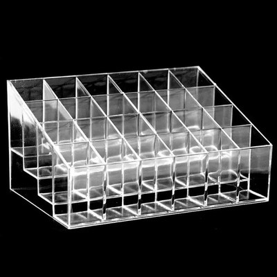 24 Slot Acrylic Lipstick Holder Makeup Organizer Cosmetic Storage Case Stand