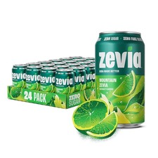Zevia Zero Sugar Soda, Mountain Zevia, 12 Oz Cans 24-Pack Naturally Sweetened