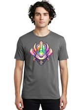 Holographic-Robot-Head Mens Graphic Tee, 100% Cotton, Casual Summer Wear