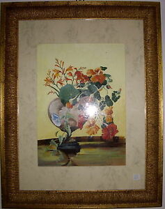 900 Leonata Ison Disegno Natura Morta Acquerello Fiori Originale Con Cornice Ebay