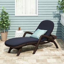 Riley Outdoor Faux Wicker Chaise Lounge with Cushion