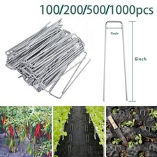 6" Garden Stakes 100/200/500/1000 Pack Landscape Staples Galvanized Sod Staples