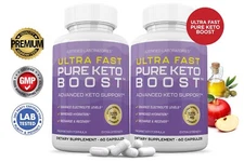 Ultra Fast Pure Keto 1500 Keto ACV Pills 1275MG New Improved Formula 2 Pack