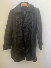 Mossimo Solid Black Leather Jacket Size Small (s2)
