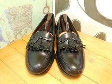 Cole Haan Black Leather Kiltie Tassel Loafers Men's 9.5D Made in USA