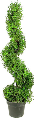 36 Inch Artificial Topiary Plant Boxwood Tree Spiral Shape Faux Topiaries Tree w