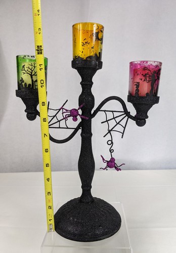 Cracker Barrel Halloween Glitter Tealight Candelabra Spooky Candle Decor Prop - Picture 14 of 14