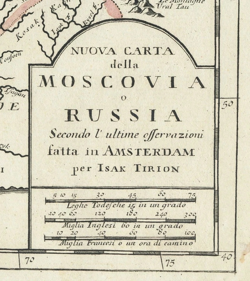 Antique Map "Nuova Carta della Moscovia o Russia" Albrizzi - Tirion, 1740 - Image 2 of 4