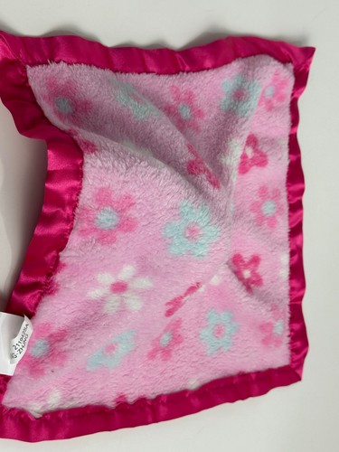 NWT Disney Baby Minnie Mouse Pink Floral Flower Satin Security Blanket Plush Toy - Picture 5 of 6