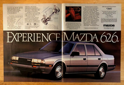 1984 MAZDA 626 SPORT SEDAN—ORIGINAL VINTAGE 2 PAGE MAGAZINE