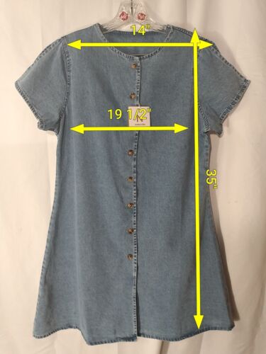 Noracora Women's Denim Open Cap Sleeve Shirt Dress Size Large - Imagen 3 de 7