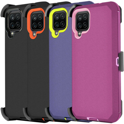 for Samsung Galaxy A12 Rugged Belt Clip Hybrid Phone Case Armor Screen Protector
