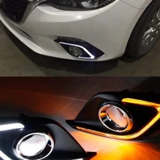 FOR MAZDA 3 AXELA 2014-2016 PAIR DRL LED DAYTIME RUNNING LIGHT W TURN SIGNAL