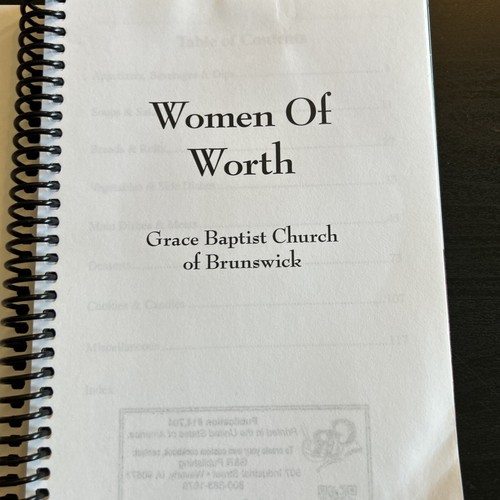 Women of Worth Grace Baptist Church of Brunswick Recipes Spiral Cookbook - Picture 3 of 9