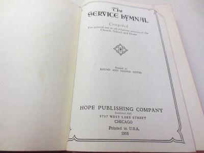 The Service Hymnal vintage 1958 hardcover printed by Hope