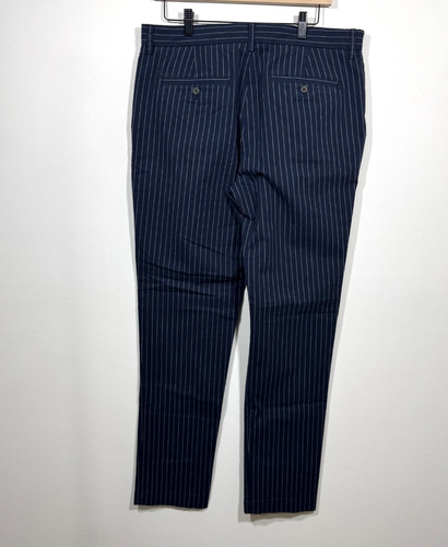 Banana Republic Men's Stripe Grayson Pants 34 x 36 Slim Tapered Fit Navy NEW - Picture 5 of 9