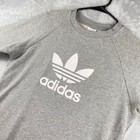 Adidas Sweatshirt Mens Medium Gray Crewneck Trefoil Firebird French Terry Fleece