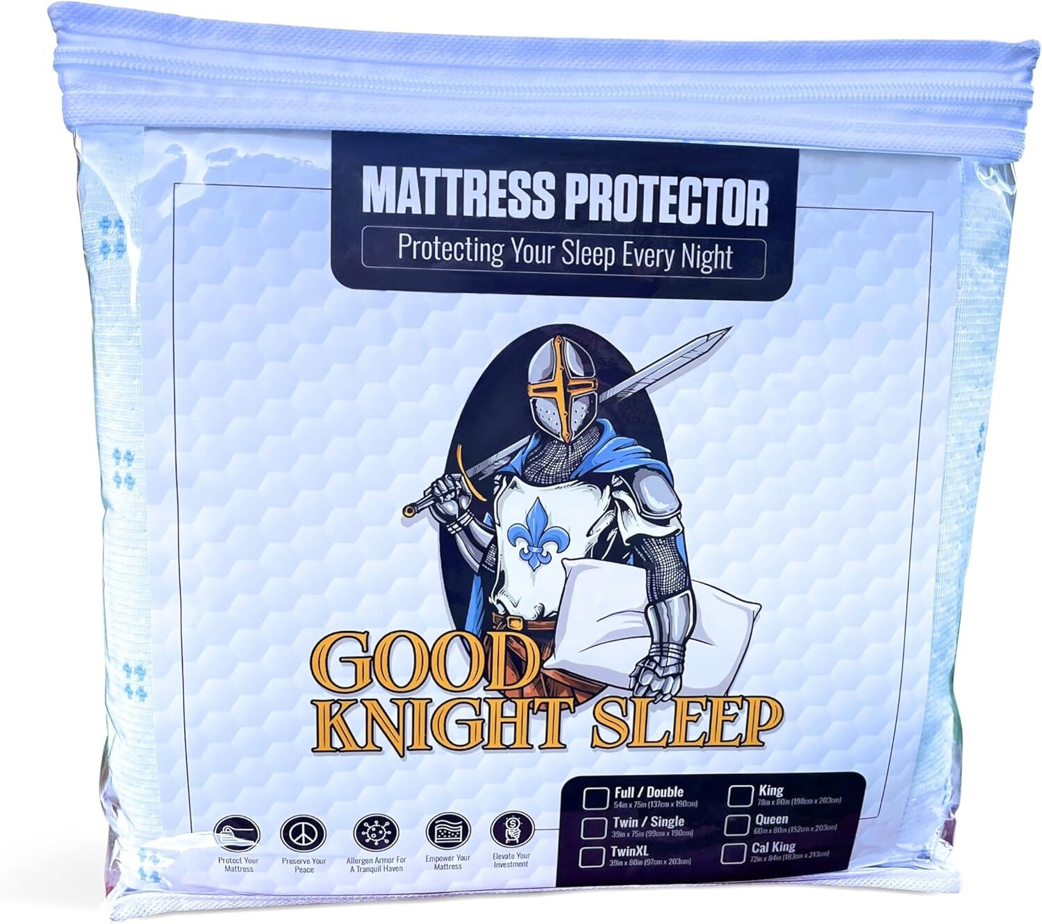 Mattress Protector- Waterproof, Soft, Quiet, Machine Washable GoodKnightSleep-image
