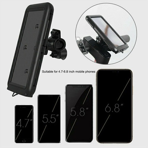 Motorcycle Bike Phone Bag Mobile Cell Holder Waterproof Case Handlebar Universal - Photo 9 sur 10