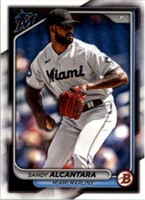 2024 Bowman Base Paper Sandy Alcantara #8 Miami Marlins MLB Baseball Card