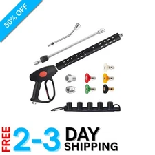 Curved Rod Pressure Washer Gun - 30° Angle with 4000 PSI & Adjustable Lengths